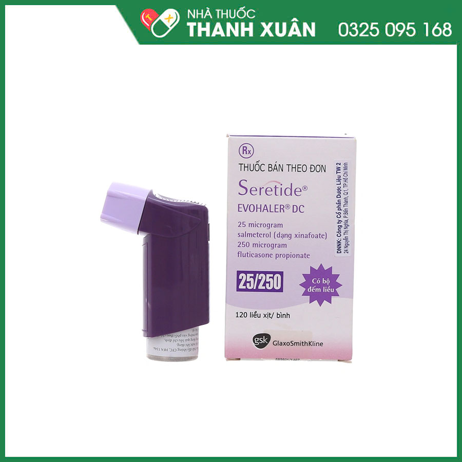 Seretide Evohaler DC 25/250 thuốc điều trị hen và bệnh phổi tắc nghẽn mạn tính (COPD)